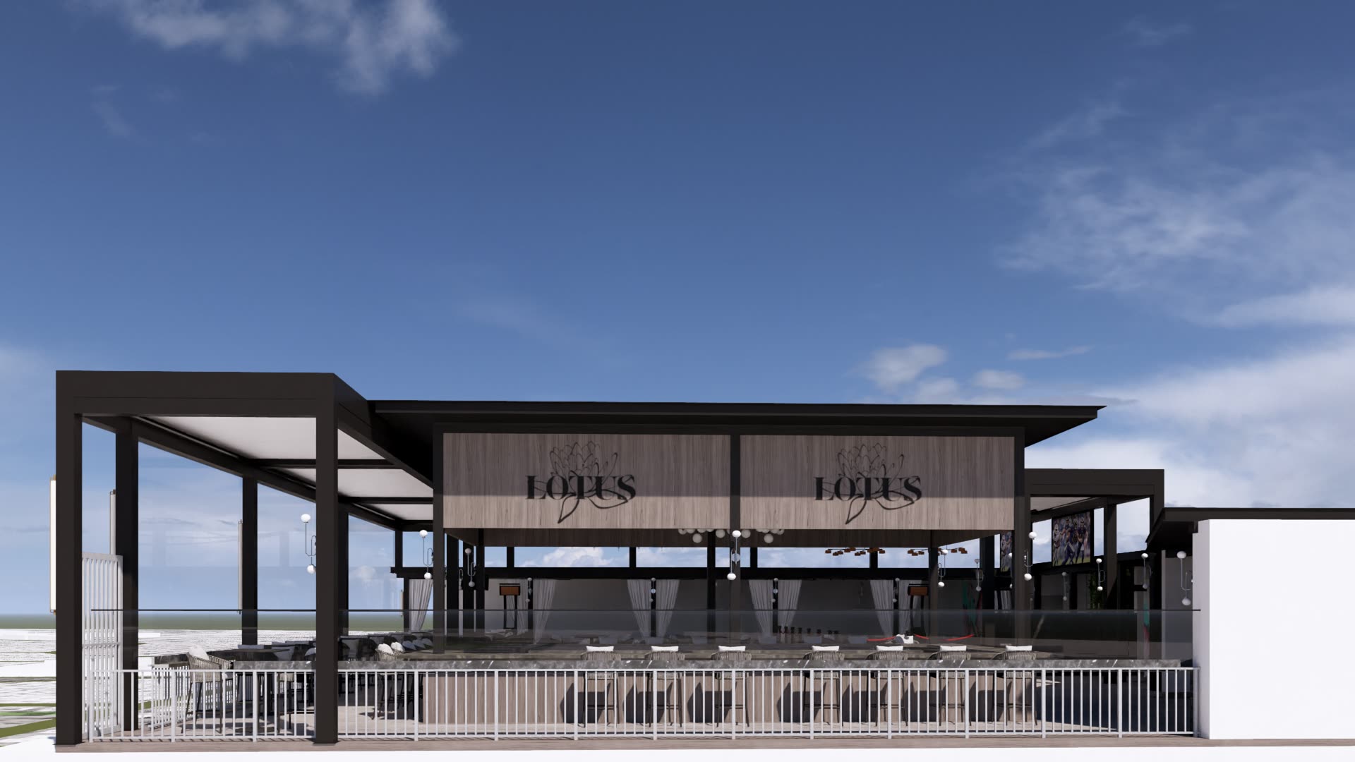 Lotus Rooftop commercial louvered roof installation by Breslow