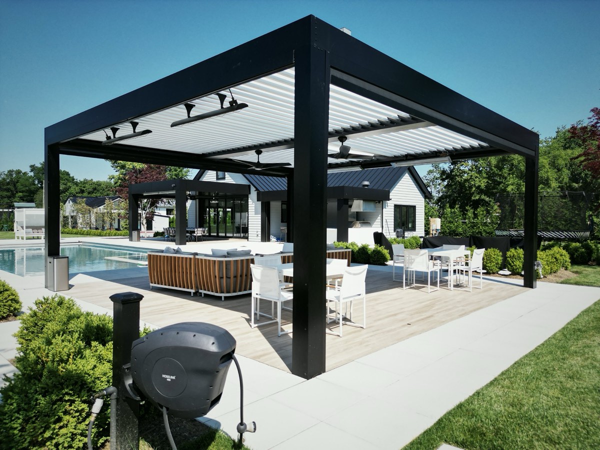 Deck-mounted motorized louvered roof — Deal, NJ