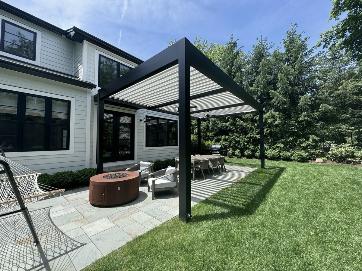 Modern aluminum R-Blade louvered roof — Demarest, NJ