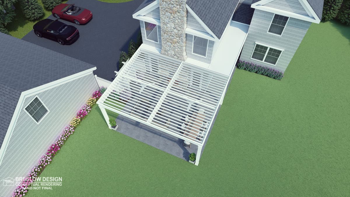 New Canaan pergola 3D design rendering 10