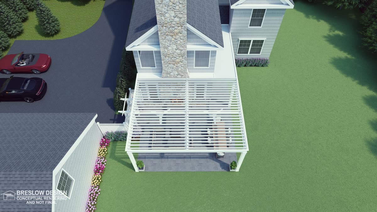 New Canaan pergola 3D design rendering 9