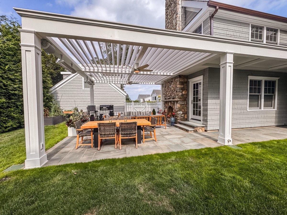 Custom motorized pergola — New Canaan, CT