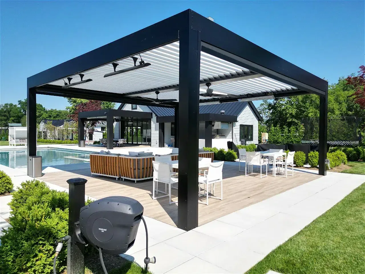 A Breslow motorized louvered pergola project