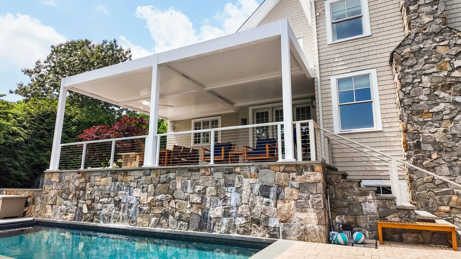 A Breslow motorized louvered pergola project